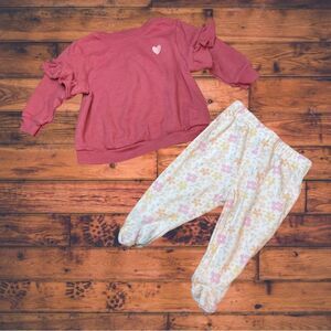 5 for $25🔥Carter's Baby Girl Sweatshirt & Pants Set Girls Size 3-6 Months